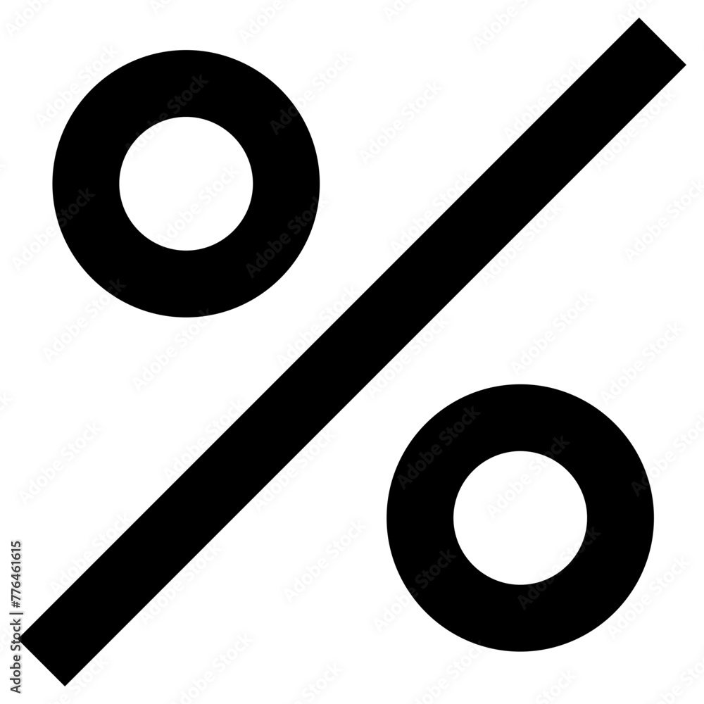 percent sign icon, simple vector design - obrazy, fototapety, plakaty 