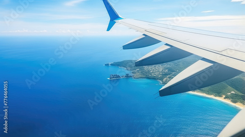 Serene Ocean Views from Airplane Window