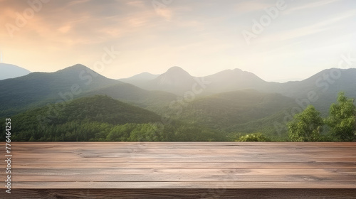 Serene Mountain View from Wooden Deck