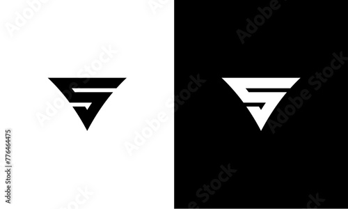 Letter S inverted triangle abstract logo