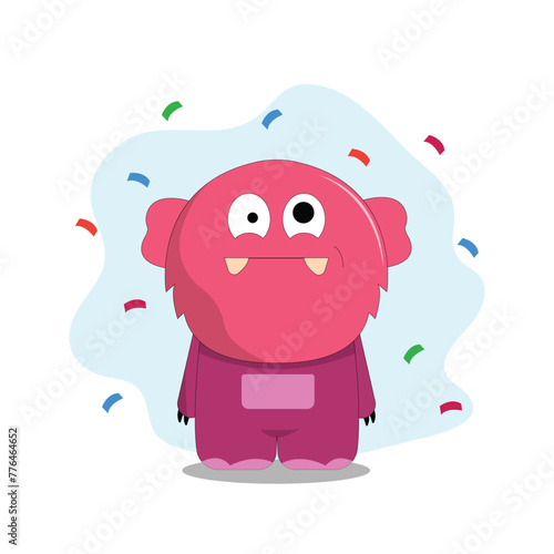 cute monster illustration colorful funny concept vector