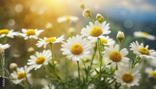 Close up chamomile flowers