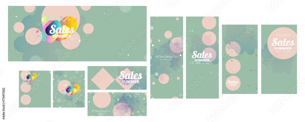 Set baners pastel pink background on summer time sale summer holiday vector Illustration lines graphic design Set baners pastel pink background on summer time sale summer holiday vector Illustration lines graphic design
