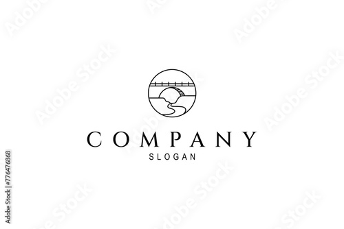 Bridge logo with flowing river