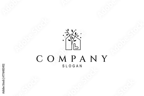 Home interior and garden logo