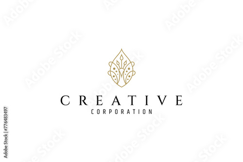 Luxury peacock logo design concept