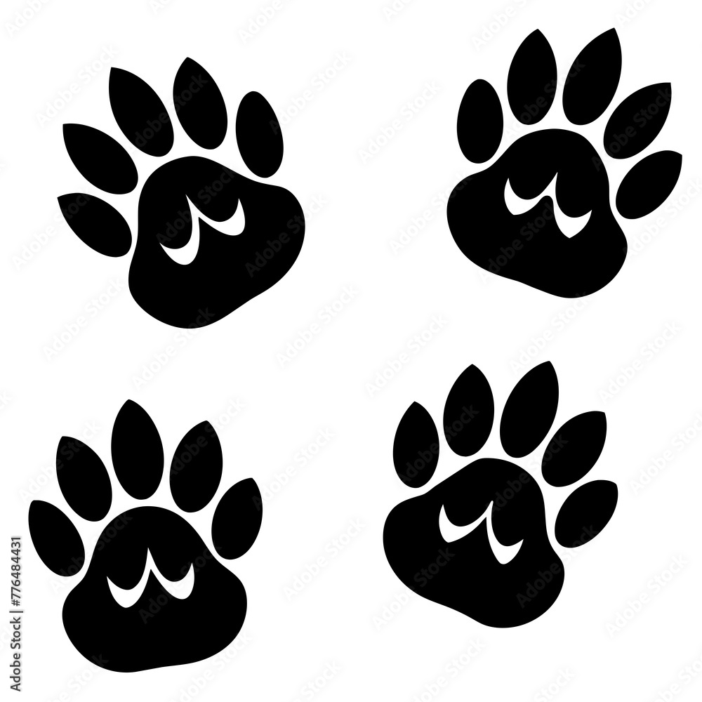 Fototapeta premium Cat Paws Vector Explore Feline Charm in High-Quality Graphics