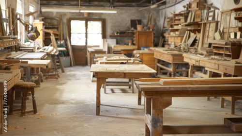 Woodworking. Making furniture in a carpentry workshop