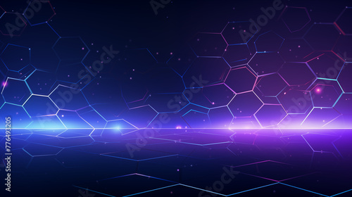 Futuristic Digital Network Hexagon Background