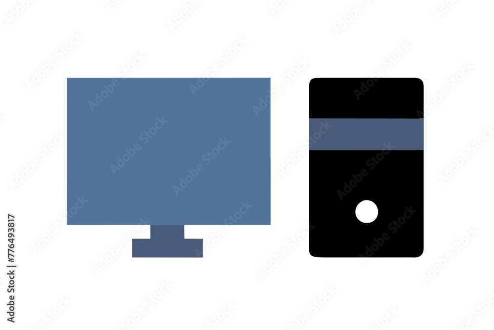 desktop computer silhouette vector illustration desktop computer silhouette vector illustration