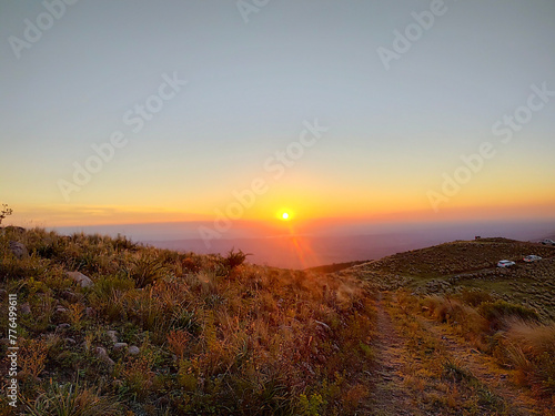 sunset in the mountains