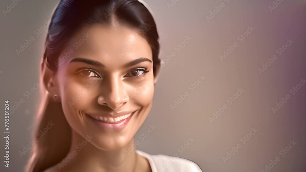 Smiling Woman in a White Dress Generative AI Smiling Woman in a White Dress Generative AI
