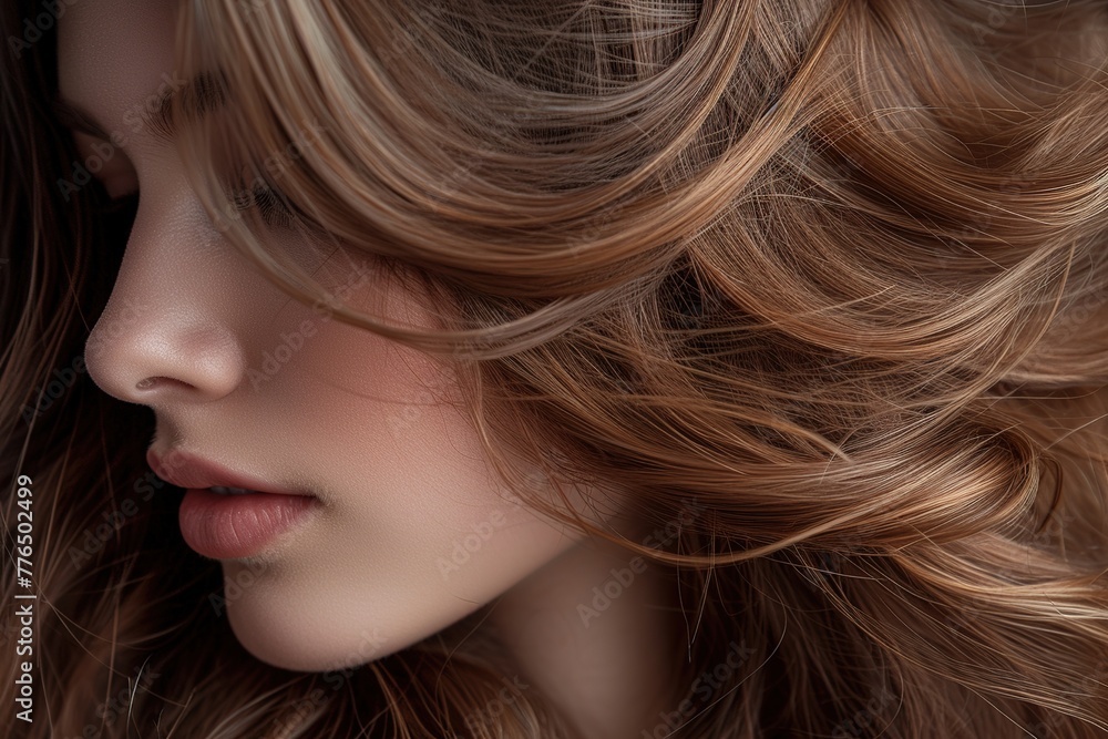 Close up photo of minded girl want be attractive had new salon beauty face care Close up photo of minded girl want be attractive had new salon beauty face care