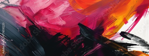 Dynamic Abstract Art with Contrasting Hues 