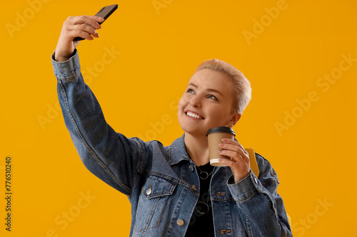 Female student with cup of ...