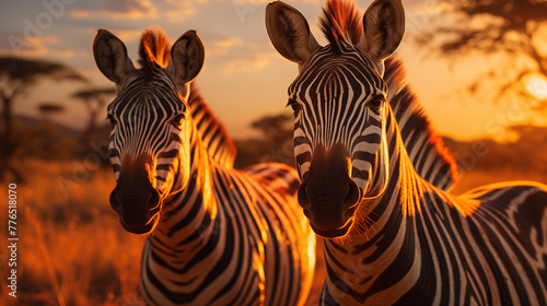 zebra at sunset