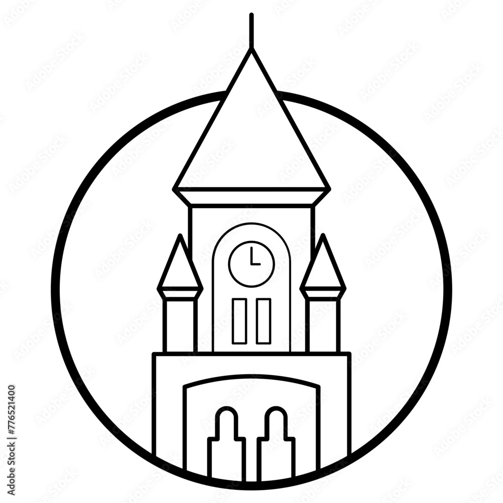 university church st mary the virgin icon, simple vector design