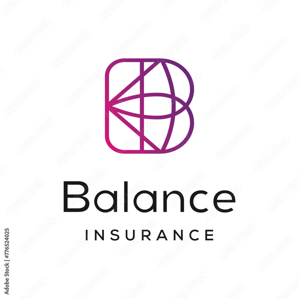 letter b color gradation line art, balance design inspiration letter b color gradation line art, balance design inspiration