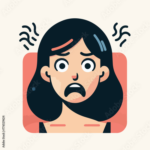 Graphic vector of women being frightened