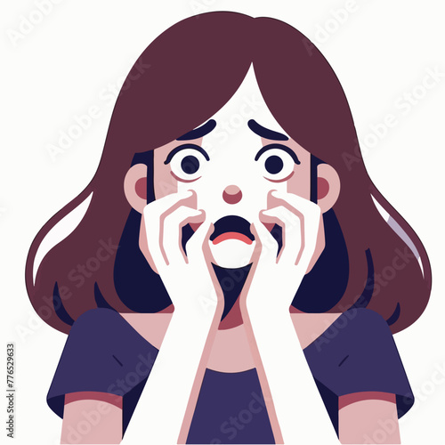 Graphic vector of women being frightened