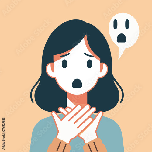 Graphic vector of women being frightened