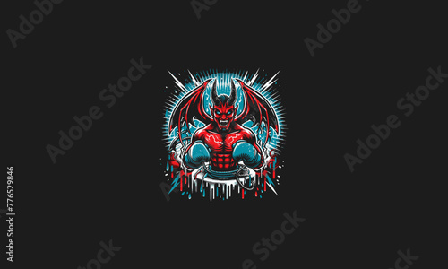 devil boxing vector illustration flat design