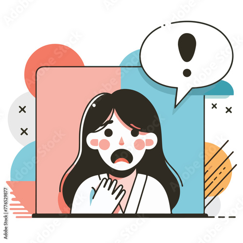 Graphic vector of women being frightened