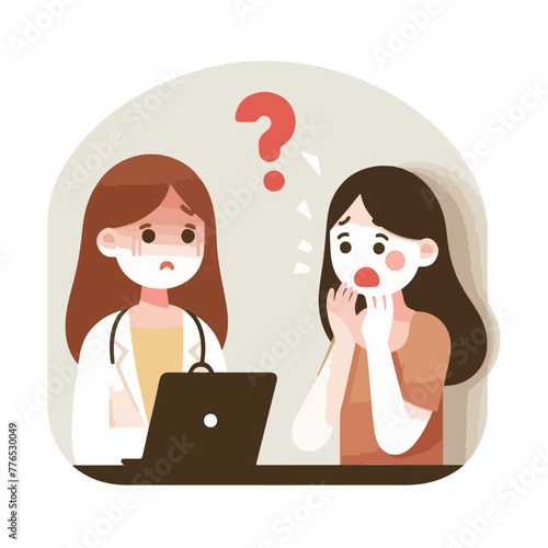 Graphic vector of women being frightened