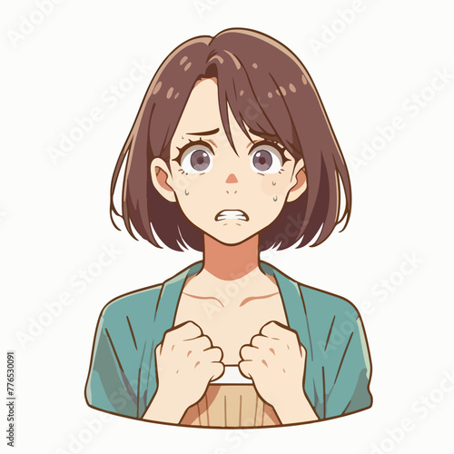 Graphic vector of women being frightened