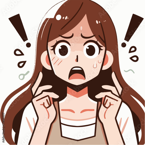 Graphic vector of women being frightened