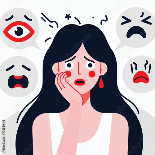 Graphic vector of women being frightened