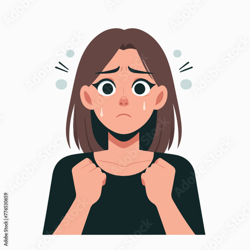 Graphic vector of women being frightened