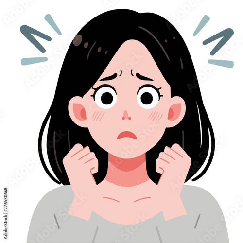 Graphic vector of women being frightened