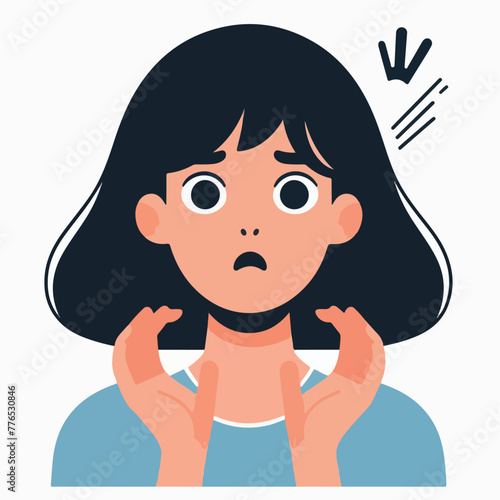 Graphic vector of women being frightened