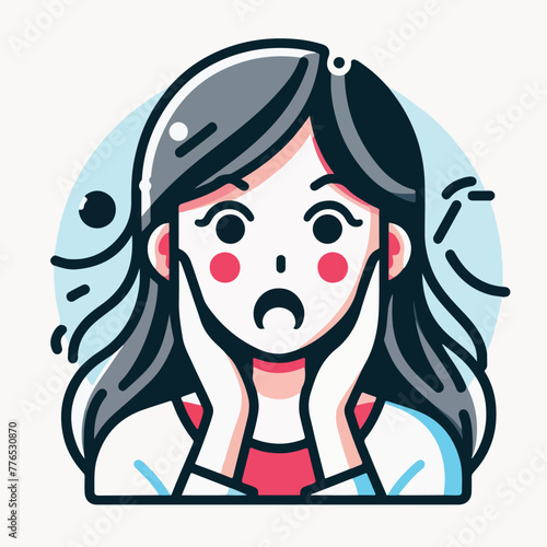 Graphic vector of women being frightened