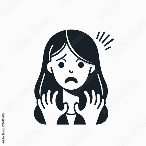 Graphic vector of women being frightened