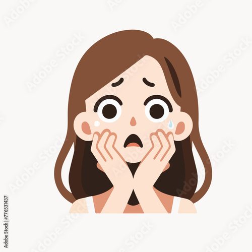 Graphic vector of women being frightened