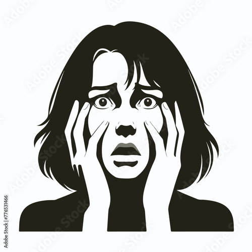 Graphic vector of women being frightened