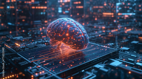 Illustration of the brain of an artificial intelligence.