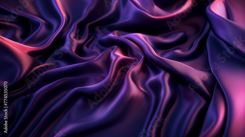 Fondo de textura en detalle de una lujosa tela de seda violeta. Generado con tecnología IA