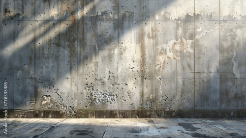 Fondo de textura rugosa de los muros de hormigón urbanos, con iluminación natural del sol desde un costado. Generado con tecnología IA photo
