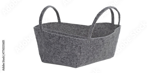 Gray felt storage basket Transparent Background Images 