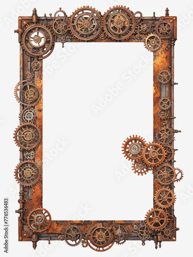 Timeworn Elegance: Steampunk Photo Frame photo