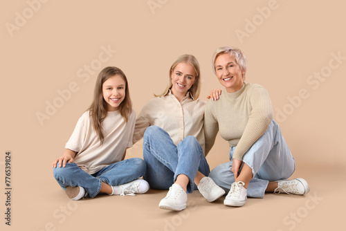 Little girl with her mom an...