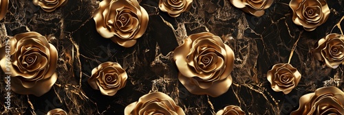 Rose Emblem focused on the rose as a symbol of royal lineage, with each bloom intricately detailed and set against a backdrop of velvet silk created with Generative AI Technology photo