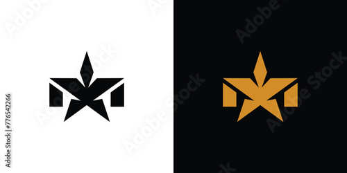 Unique and modern M star logo design