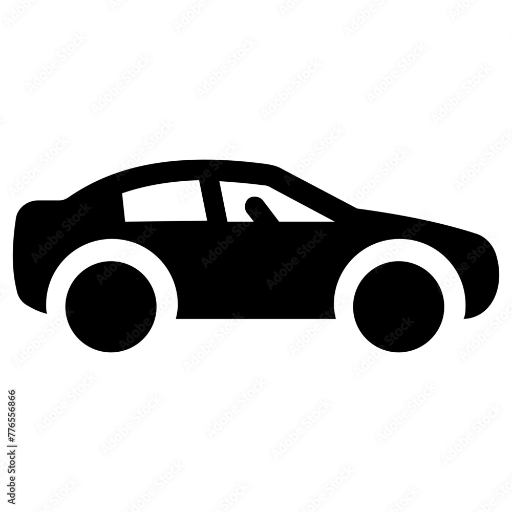 midsize car icon, simple vector design