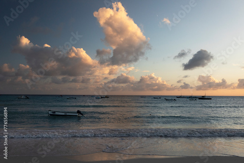 Tropical unset near Oistin's on the south shore of Barbados photo