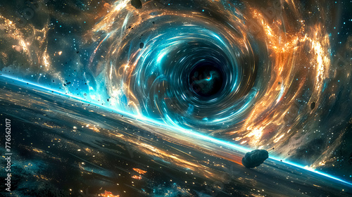 Cosmic black hole vortex in space