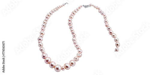 Pink pearl necklace Transparent Background Images  photo